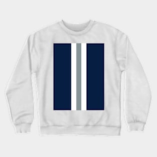 Retro American Football Stripes Dallas Navy, White, Silver Crewneck Sweatshirt